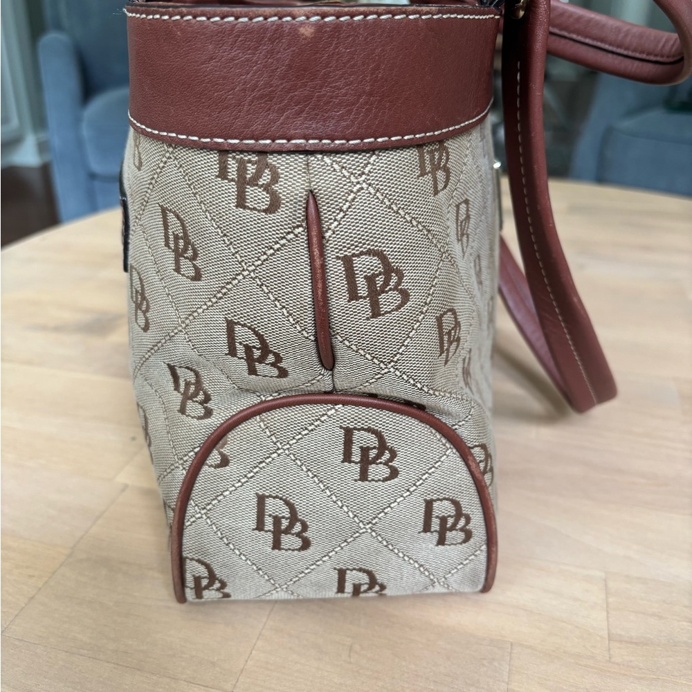 VTG Y2K 90s Dooney & Bourke Medium East/West Monogram Logo Shoulder Canvas Tote - Picture 8 of 10